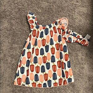 Mud Pie Red Blue Popsicle Dress with Matching Headband